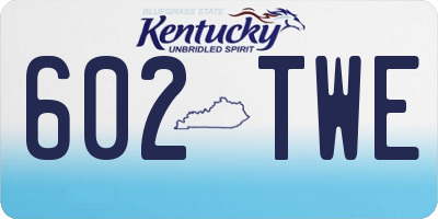 KY license plate 602TWE