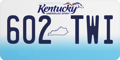 KY license plate 602TWI
