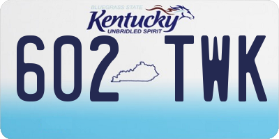 KY license plate 602TWK