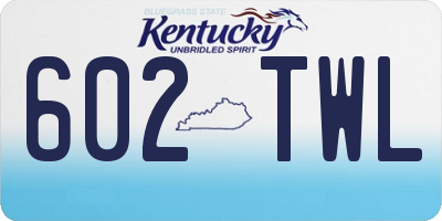 KY license plate 602TWL