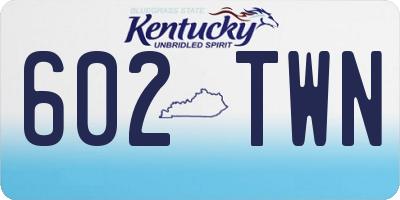 KY license plate 602TWN