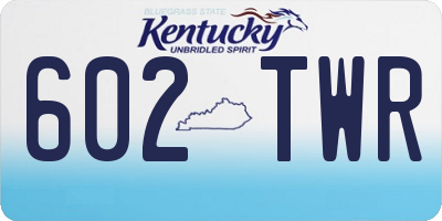 KY license plate 602TWR