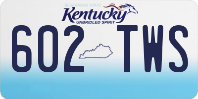 KY license plate 602TWS