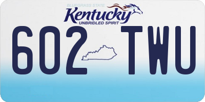 KY license plate 602TWU