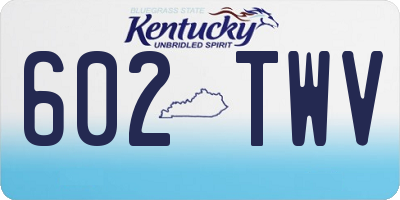 KY license plate 602TWV
