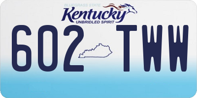 KY license plate 602TWW