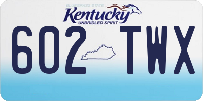 KY license plate 602TWX