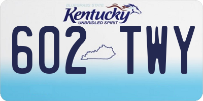 KY license plate 602TWY