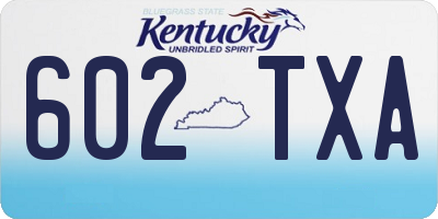 KY license plate 602TXA