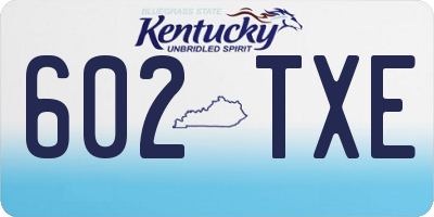 KY license plate 602TXE