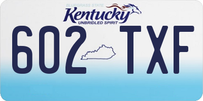 KY license plate 602TXF