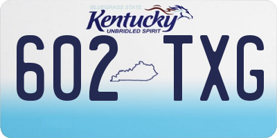 KY license plate 602TXG