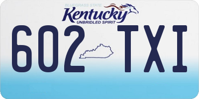 KY license plate 602TXI