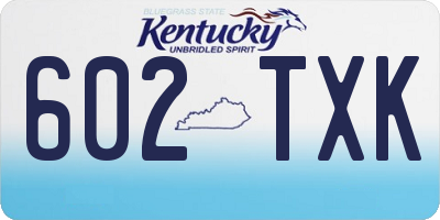 KY license plate 602TXK