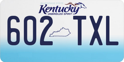 KY license plate 602TXL