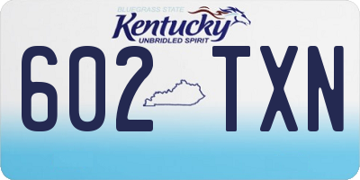 KY license plate 602TXN