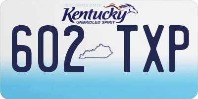 KY license plate 602TXP