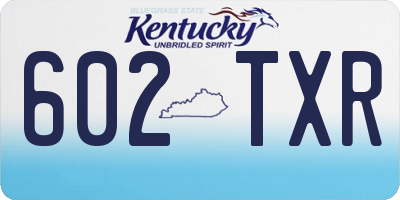 KY license plate 602TXR