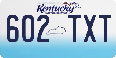 KY license plate 602TXT