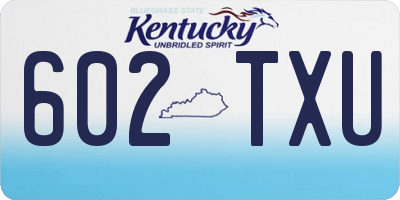 KY license plate 602TXU