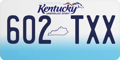 KY license plate 602TXX