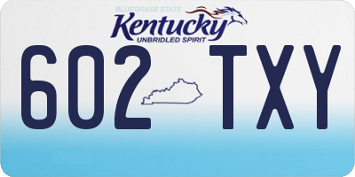 KY license plate 602TXY
