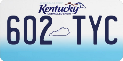KY license plate 602TYC