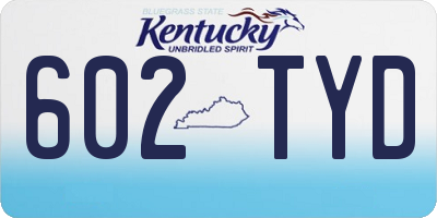 KY license plate 602TYD