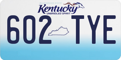 KY license plate 602TYE