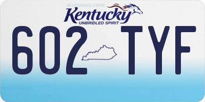 KY license plate 602TYF