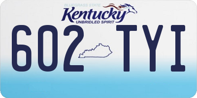 KY license plate 602TYI