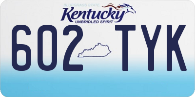 KY license plate 602TYK