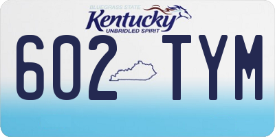 KY license plate 602TYM