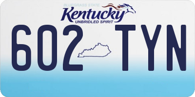KY license plate 602TYN