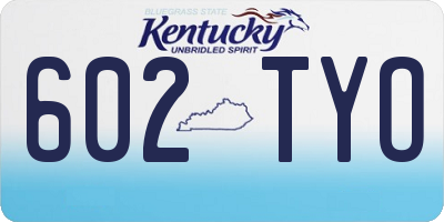 KY license plate 602TYO