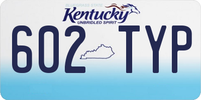 KY license plate 602TYP