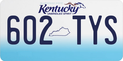 KY license plate 602TYS
