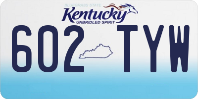 KY license plate 602TYW