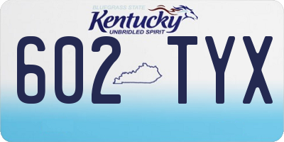 KY license plate 602TYX