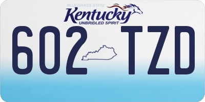 KY license plate 602TZD