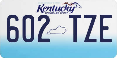 KY license plate 602TZE