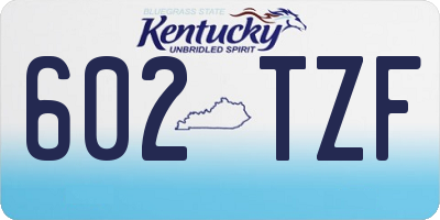 KY license plate 602TZF