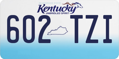KY license plate 602TZI