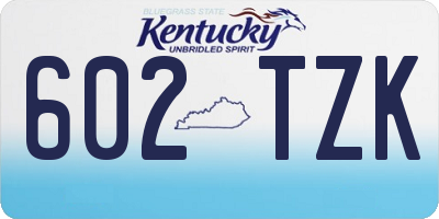 KY license plate 602TZK