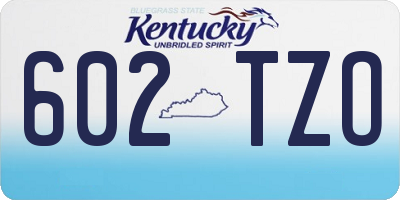 KY license plate 602TZO
