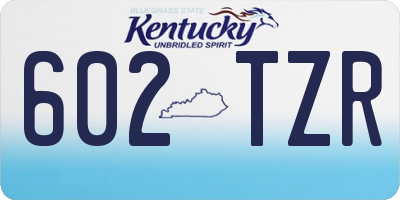 KY license plate 602TZR