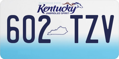 KY license plate 602TZV