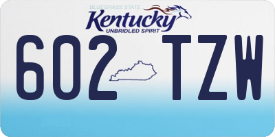 KY license plate 602TZW