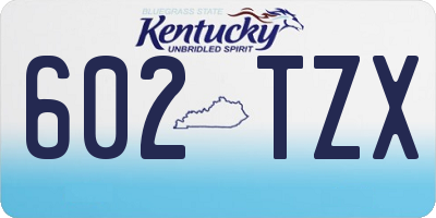 KY license plate 602TZX