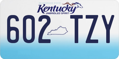 KY license plate 602TZY